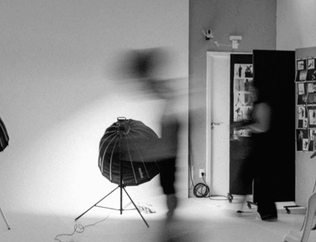Behind the scenes in the studio